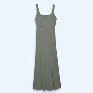 Birdy Grey Alex Crepe Dress in Sage Size Large NWT Square Neckline Sleeveless